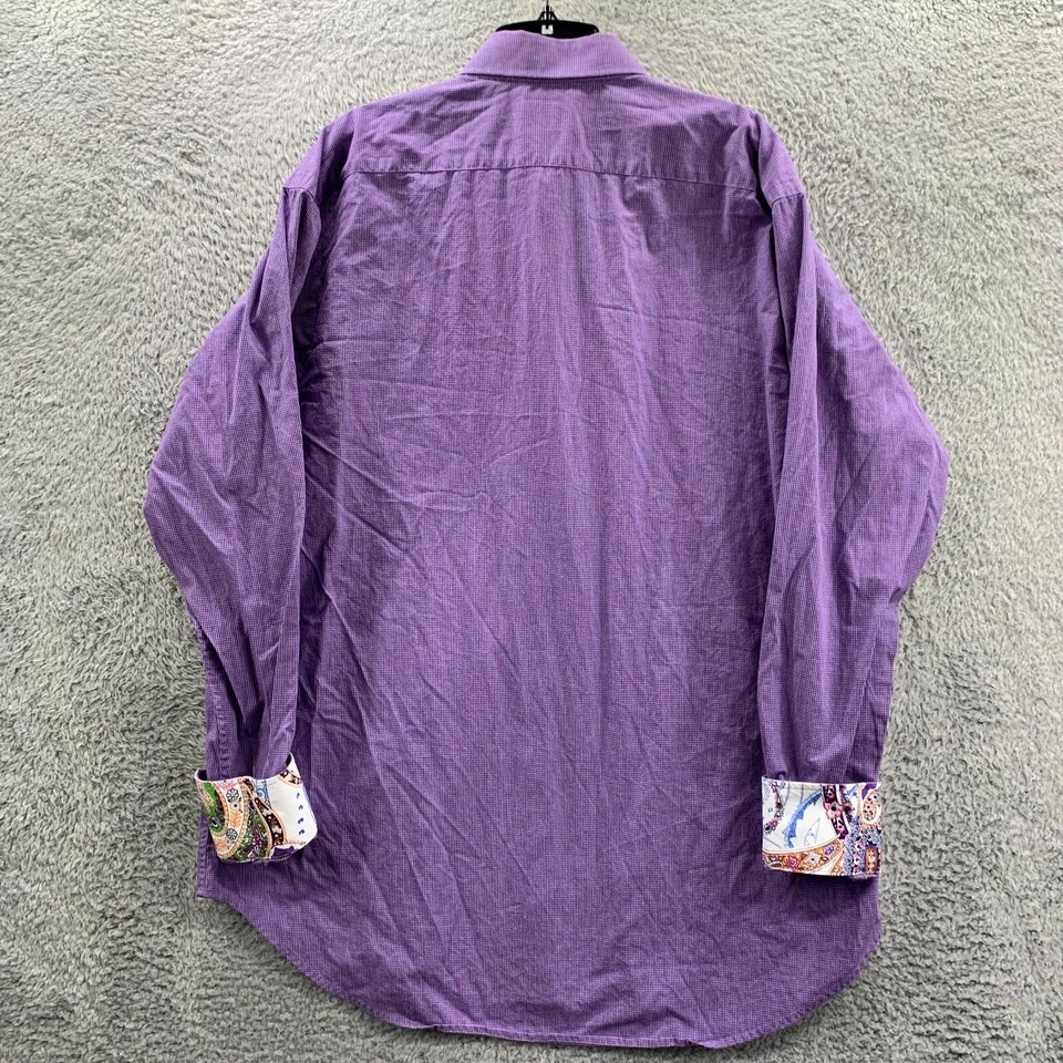 Neiman Marcus Shirt Mens Size XL Button Up Extra Large Purple - Image 2 of 4