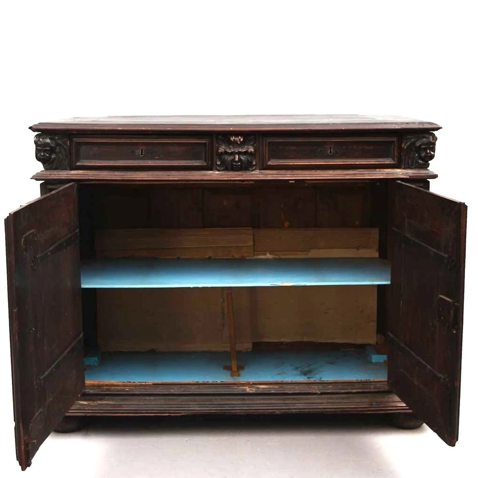 Антикварный французский барочный ореховый буфетный сервант около 1760 г. - Изображение 4 из 4