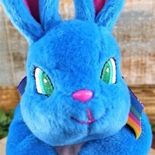 VTG Lisa Frank Boopsidoodle Blue Bunny Rabbit Plush Stuffins Beanie Collectible