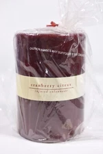 RARE Discontinued Pier 1 one 4 x 6 CRANBERRY CITRUS Pillar Collonade Candle