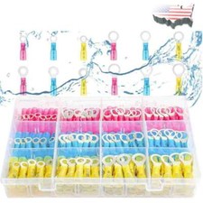 Wire Crimp Heat Shrink Ring Connectors Terminals AWG 22-10 Awage US Waterproof