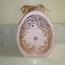 NEW Glossybox EMPTY Pink Rose Gold Easter Egg Gift Box Beauty 9"x7" Bunny Rabbit