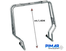 ROLL BAR PER GOMMONE IN ACCIAIO INOX 316 ABBATTIBILE TUBO Ø 40MM. ALT 140CM.