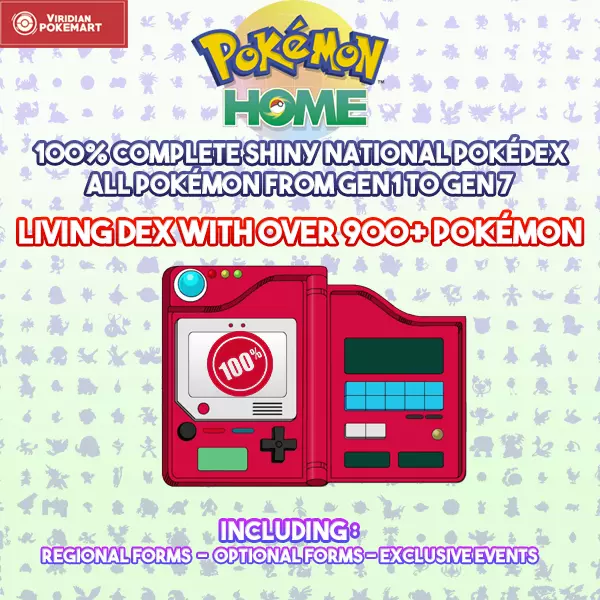 ✨ SHINY LIVING POKEDEX ✨ Pokemon Home Gen 1-7 6IV