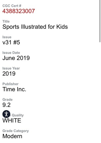 Alex Morgan Sports Illustrated For Kids CGC 9.2 June 2019 - Picture 5 of 7