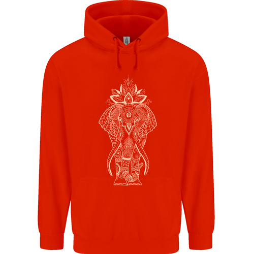 Gold Mandala Art Elephant Mens 80% Cotton Hoodie - Picture 87 of 112