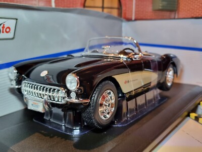 Chevrolet Corvette 1957 schwarz Maßstab 1:18 Modell Die Cast Maisto neu Chevy Spider