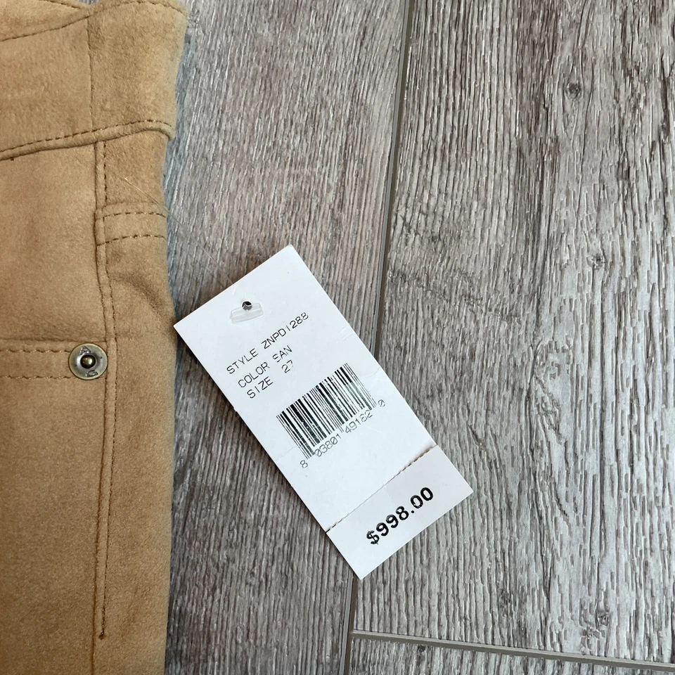 Adriano Goldschmied AG Leather Suede Legging Womens 27 Tan Super Skinny $998 - Image 4 of 4