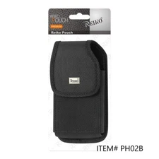 PH02B-BK REIKO EXTRA LARGE POUCH BELT LOOP HOLSTER CELL PHONE CASE UNIVERSAL
