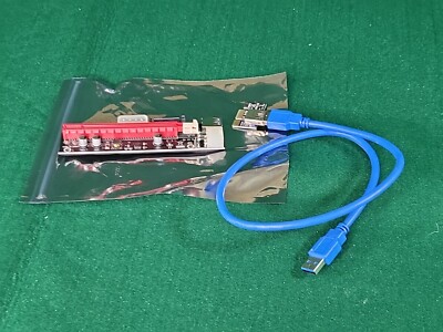 Ubit PCI-E GPU Riser Express Cable 16X to 1X (6pin / MOLEX/SATA)
