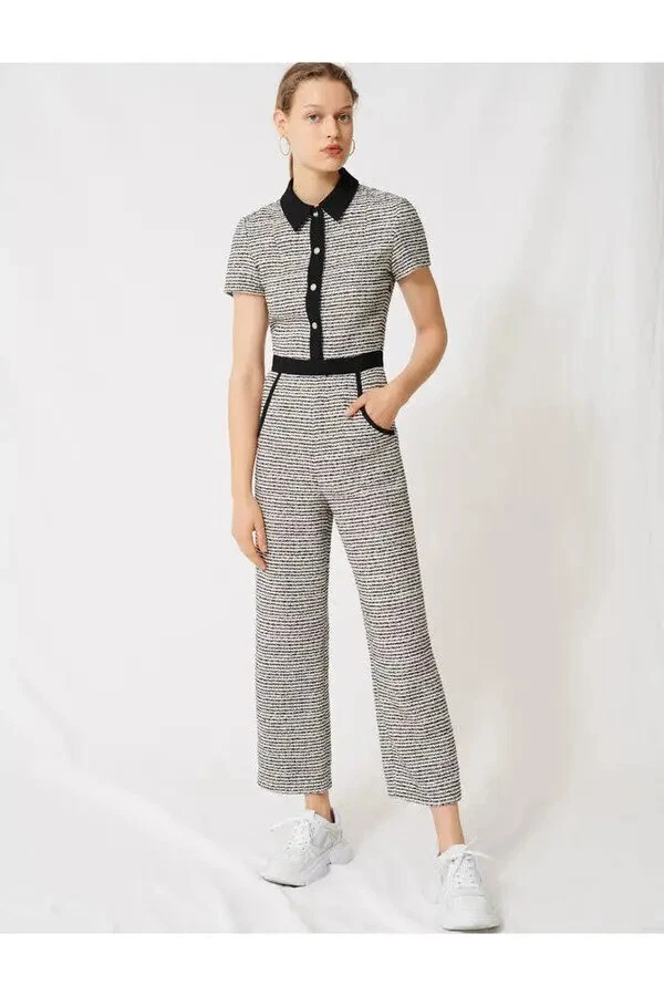 Maje metallic tweed shorts - White