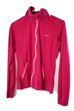 Nike Dry Fit Womens Size S Magenta Full Zip Track Jacket Pink Pockets Logo