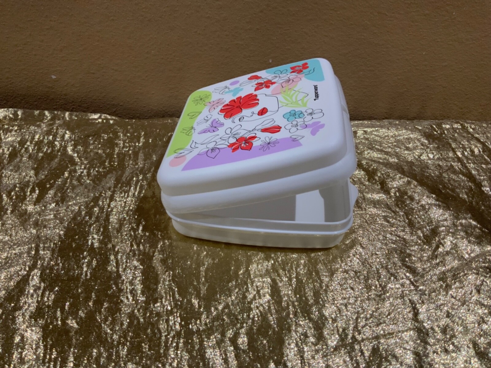 New Tupperware Sandwich Keeper in a Bright and Beautiful Woman of Today Theme
