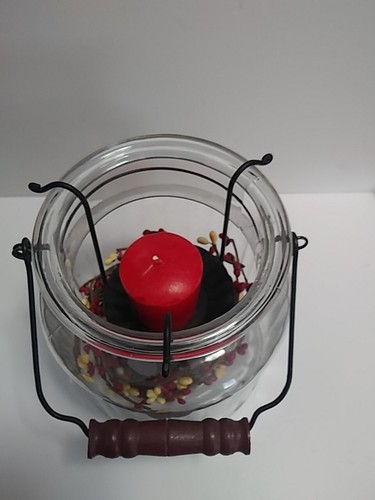 Holiday Glass Jar With Candle - Picture 2 of 5