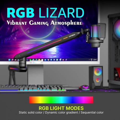 Brazo de brazo de bajo perfil IXTECH RGB para micrófono, soporte de brazo de micrófono ajustable - Imagen 3 de 9