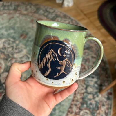 Sky Mountain Mug , Homemade Ceramic Mug , Handmade Pottery
