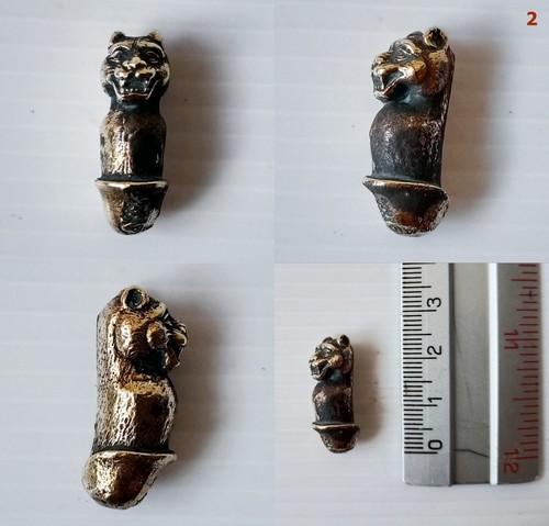 Amuleto de arte de latón miniatura Buda Nang Kwak Kuman Tanga Hanuman Estatuilla #2 - Imagen 4 de 17