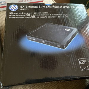 HP 8x External Slim Multiformat DVD/CD Writer dvd557s USB Powered