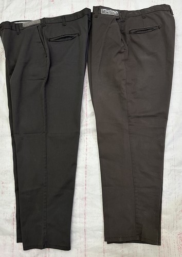 2- Cintas Comfort Flex Men's Work Pants Brown Flat Front Size 36 x 29 - Picture 4 of 18