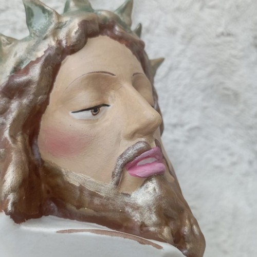 Jesus u. Maria Mutter Gottes Heiligenfigur Statue Büsten HANDBEMALT EINZELSSTÜCK - Bild 5 von 7