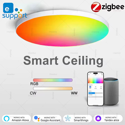 Zigbee 3.0 Smart Deckenleuchte RGBCW Led Deckenleuchte Wohnzimmer Dekoration Sma
