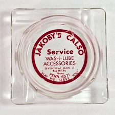 Jakoby's Calso Service Red Hill Pennsylvania Glass Ashtray