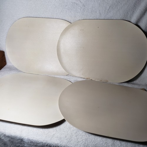 Vintage Vinyl Cushion Placemats Oval Strawberries Blossom Red Green set 4 - Picture 10 of 12