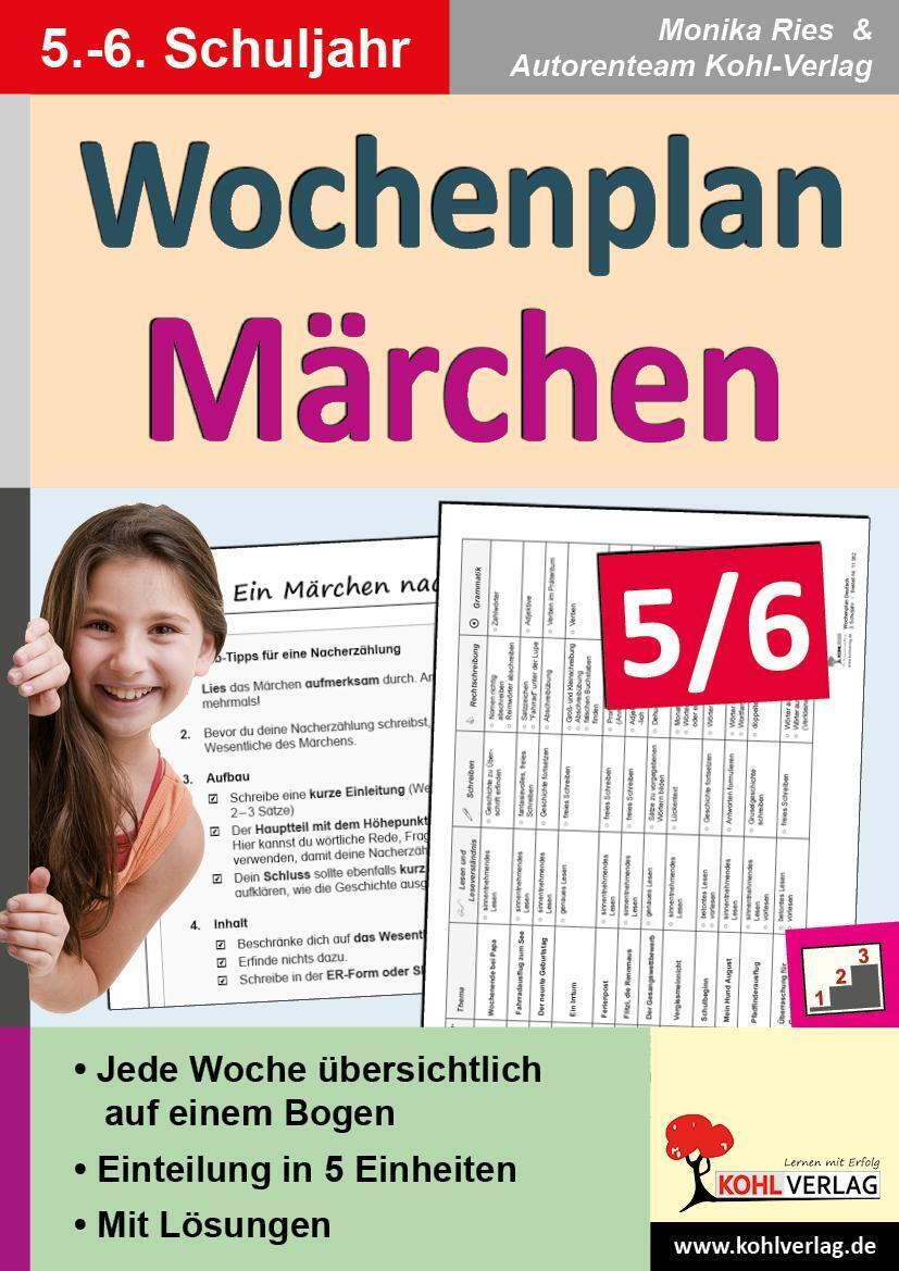 Thumbnail - Wochenplan Märchen 5/6 | Kopiervorlagen Zum Einsatz 5.-6. Schuljahr |