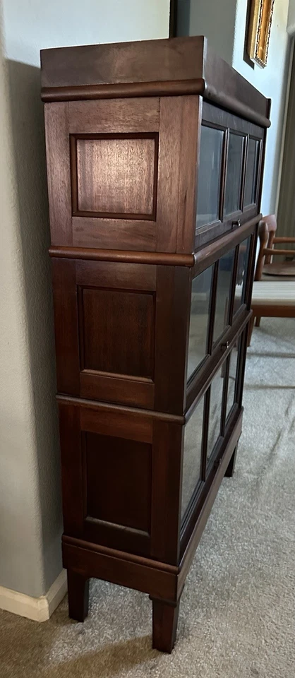 Librería Macey Caoba 3 Pilas Ventanas Divididas Foto 3 de 4