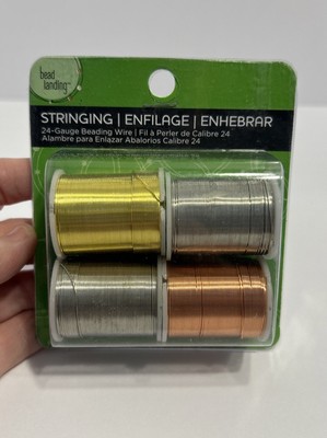 4 Pack 24 Gauge Gold Silver Copper Beading Wire by Bead Landing 24 Yard Each New