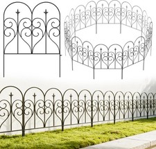 Decorative Garden Fence 32 in H x 10 ft L Outdoor Rustproof Metal Dog Pet Fe