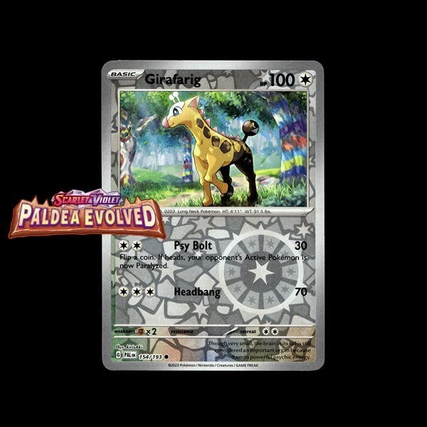 girafarig pokemon card value Cards & Artwork Evolves from null Colorless Dual Headbutt (30 This attack also does 10 damage to 1 of your Benched Pokmon. Girafarig - 061/159