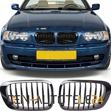 K�HLERGRILL GRILL NIEREN EINZELSTEG F�R BMW 3ER COUPE E46 99-03 GLANZ SCHWARZ