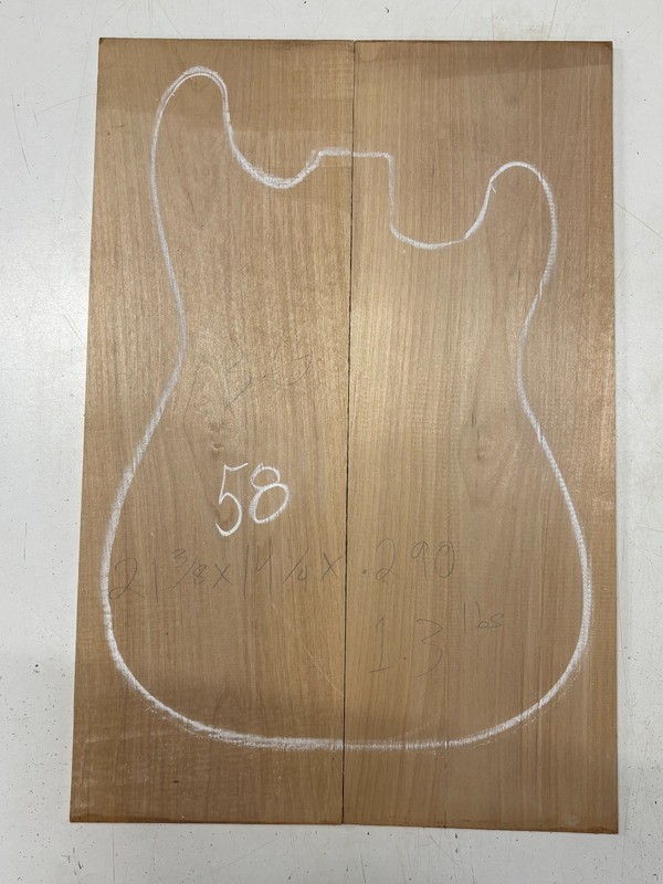 Red Alder Electric Guitar Drop Top 21" x 7" x 1/4" Luthier Tonewood Supplies #58