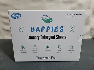 Bappies Laundry Detergent Sheets Eco Friendly Up To 120 Washes 60 Sheets