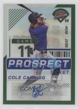 2024 Panini Prospect Edition Green Prizm Signatures Cole Carrigg #84 Auto 0ot5