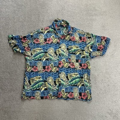 HAWAII Hemd Hawaiishirt Floral XL Magnum Rockabilly Hawaiianer Aloha 4704 Blau