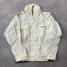 Timberland Weathergear Rain Coat Mens Medium Outdoor Hiking Jacket Off White