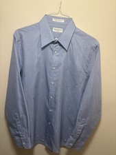 Vintage 80s YSL Yves Saint Laurent MONOGRAM ALL OVER Print Shirt 16.5 34-35