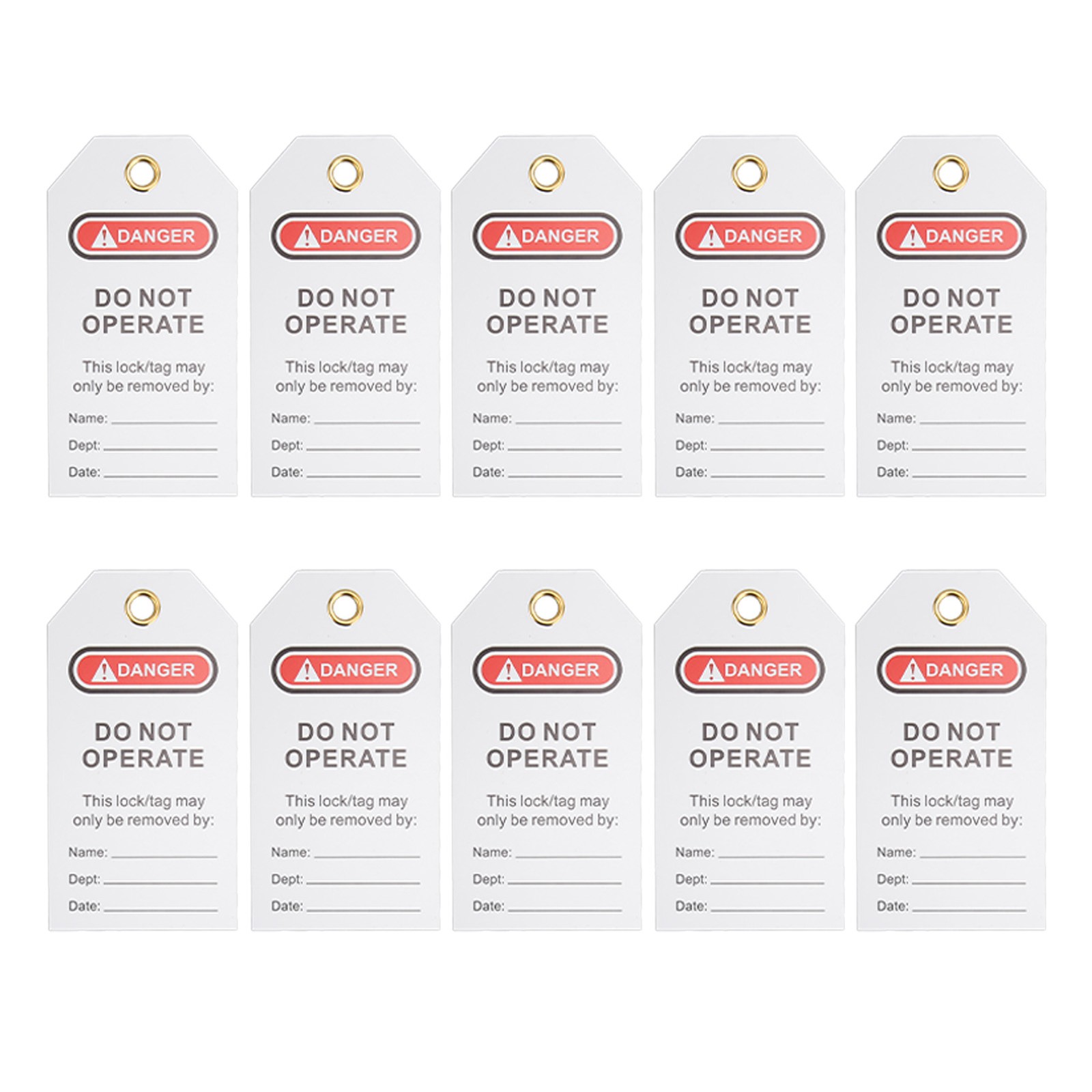 20Pcs Lockout Tagout Tag PVC Plastic Water Resistance Warning Effect Safety