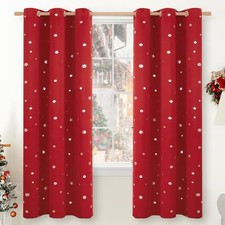 Christmas Curtains for Living Room 72 Inch 42"W x 72"L Pack of 2 Snowflake