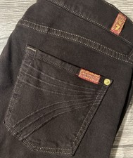7 For All Mankind Dojo Flare Low Rise Brown Jeans USA Made Size 30 (32x33)