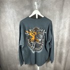 Y2K Harley Davidson Biker Screamin Eagle Racing Long Sleeve Shirt XL Performance