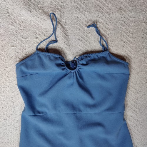 Abercrombie And Fitch Keyhole Halter Strapy Midi Dress Blue Size M Fairy Y2K - Picture 4 of 10