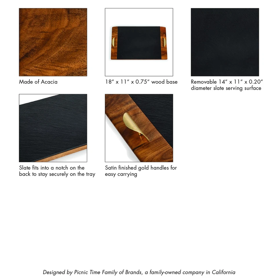 PICNIC Syracuse naranja acacia y bandeja para servir, tabla de charcutería Foto 3 de 4