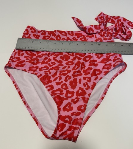 Dokotoo Tummy Control Tie Knot Swim Suits Floral Bottoms Pink Leopard MEDIUM - Picture 6 of 8