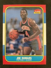 Joe Dumars 1986-87 Fleer Rookie Card #27 Detroit Pistons HOF. rookie card picture