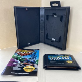 Championship Pro-Am (Sega Genesis, 1992) Complete in Box With Manual + Hang Tab