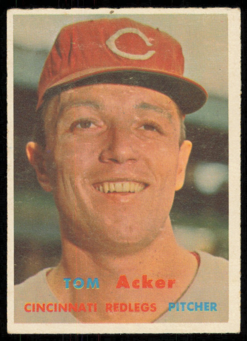 1957 TOPPS TOM ACKER RC CINCINNATI REDLEGS #219 VGEX-EX