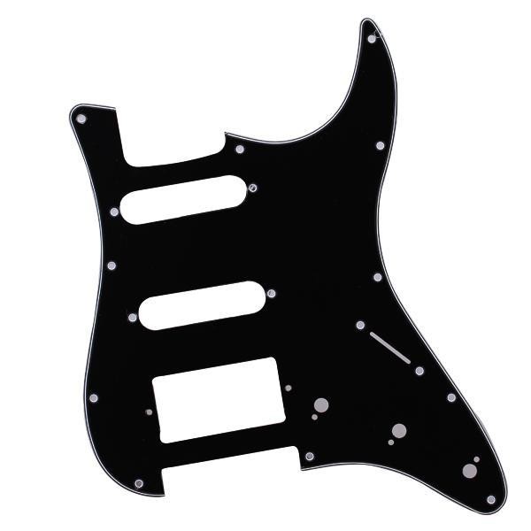 Pickguard Noir 3 Plis 11 Trous Pour Guitare Strat SSH